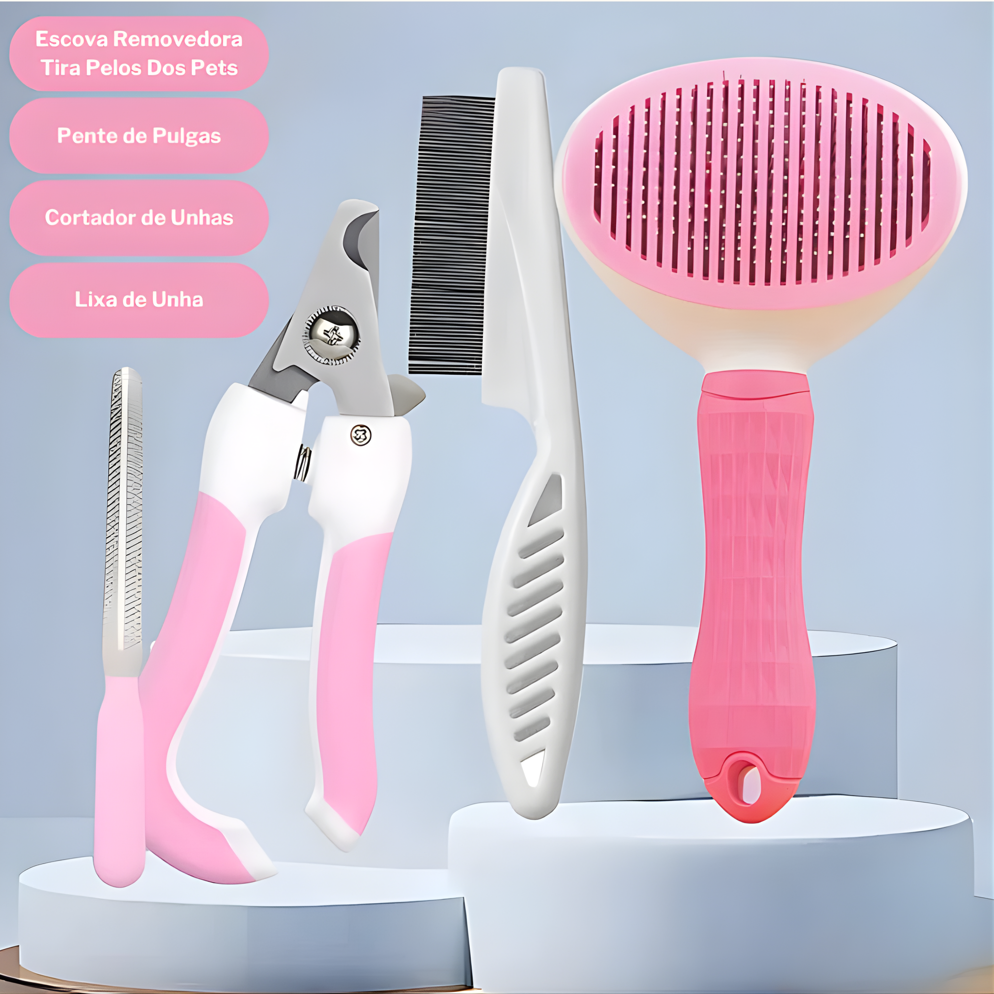 Kit Higiene Pet 4 em 1 | Pelos, Unhas e Cuidados Completos