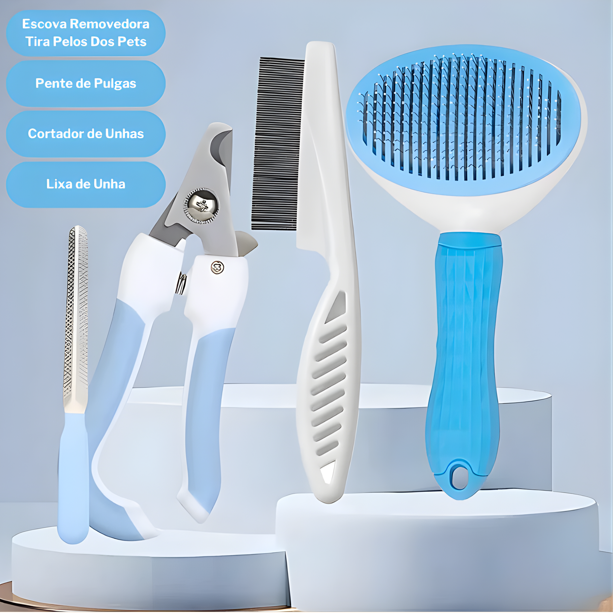 Kit Higiene Pet 4 em 1 | Pelos, Unhas e Cuidados Completos