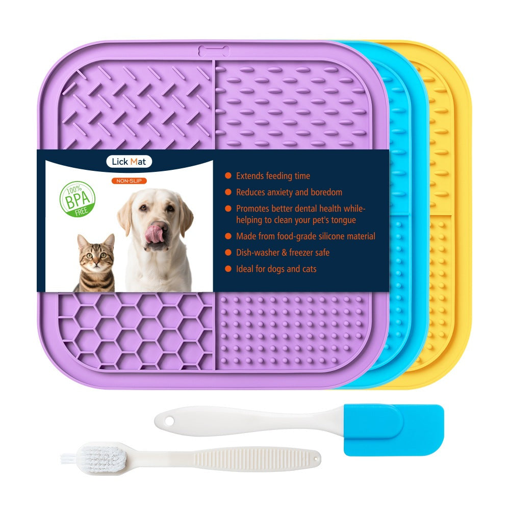 Tapete Comedouro Pet – Lamber Lento, Reduz Stress Cães e Gatos